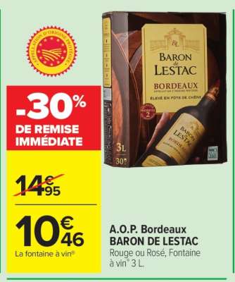 A.O.P. Bordeaux BARON DE LESTAC
