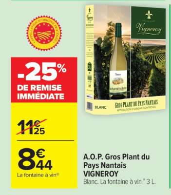 A.O.P. Gros Plant du Pays Nantais VIGNEROY