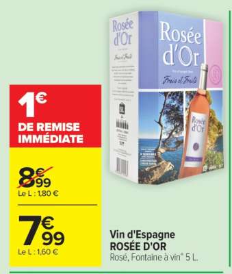 Vin d'Espagne ROSÉE D'OR