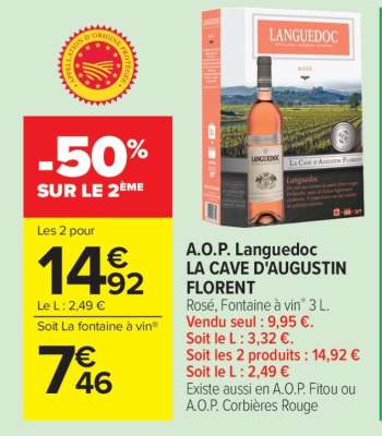 A.O.P. Languedoc LA CAVE D'AUGUSTIN FLORENT