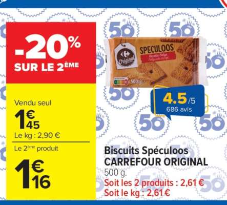Biscuits Spéculoos CARREFOUR ORIGINAL