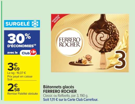 Bâtonnets glacés FERRERO ROCHER
