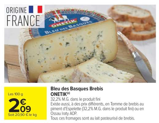 BLEU DES BASQUES BREBIS ONETIK