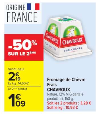 Fromage de Chèvre Frais CHAVROUX
