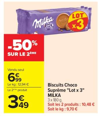 Biscuits Choco Suprême «Lot x 3» MILKA