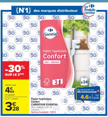 Papier hygiénique Confort