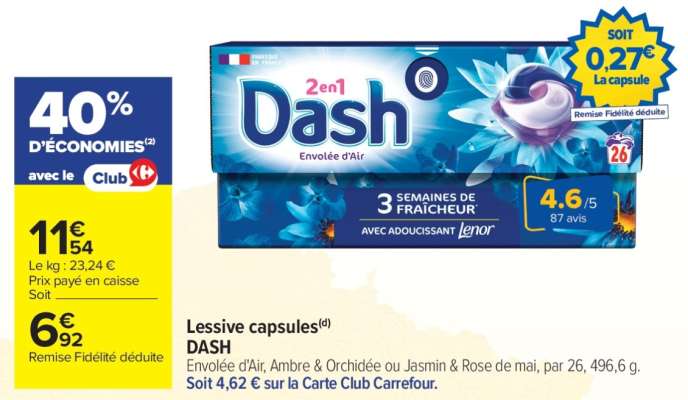 LESSIVE CAPSULES "DASH"