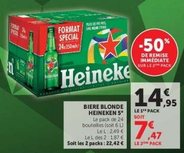 Biere Blonde Heineken 5°