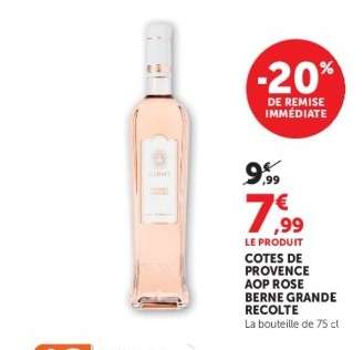 COTES DE PROVENCE AOP ROSE BERNE GRANDE RECOLTE