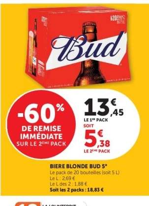 BIERE BLONDE BUD 5°