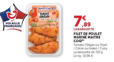 FILET DE POULET MARINÉ MAITRE COQ