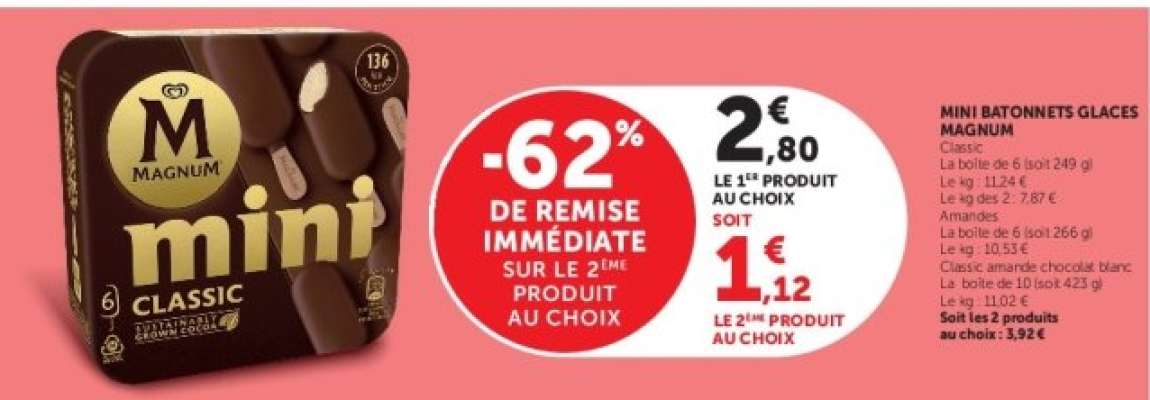 Mini Bâtonnets glacés MAGNUM
