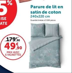 Parure de lit en satin de coton