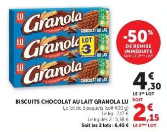 Biscuits Chocolat au Lait Granola LU