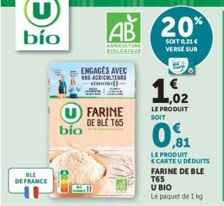 FARINE DE BLÉ T65 U BIO
