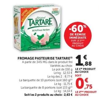 FROMAGE PASTEURISE TARTARE