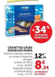 CREVETTES CRUES SURGELEES MARES