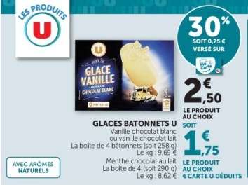 GLACES BATONNETS U