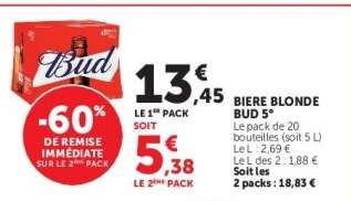 BIERE BLONDE BUD 5°