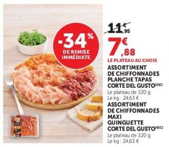 ASSORTIMENT DE CHIFFONNADES PLANCHE TAPAS CORTE DEL GUSTO