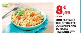 Mini Farfalle Thon Tomate ou Mini Penne Tomates Italiennes