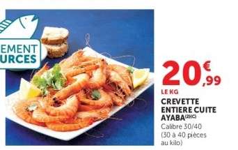 CREVETTE ENTIERE CUITE AYABA