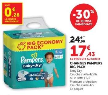 CHANGES PAMPERS BIG PACK