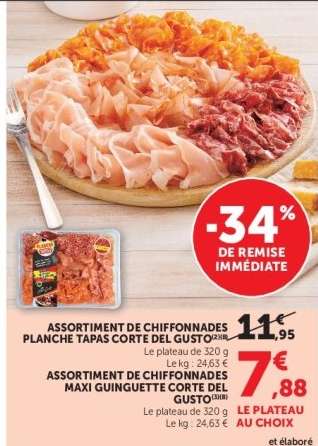 ASSORTIMENT DE CHIFFONNADES PLANCHE TAPAS CORTE DEL GUSTO