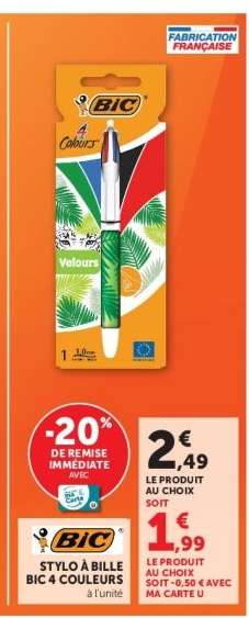 Stylo à bille BIC 4 couleurs