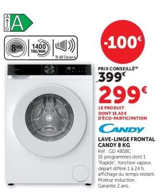 Lave-linge frontal Candy 8 kg