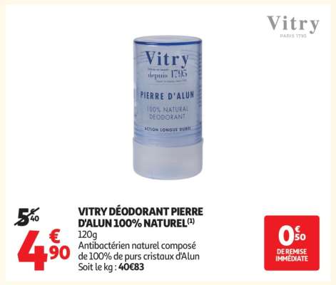 VITRY DÉODORANT PIERRE D'ALUN 100% NATUREL