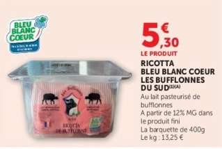 RICOTTA BLEU BLANC COEUR LES BUFFLONNES DU SUD