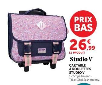 Studio V Cartable à roulettes