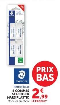 4 Gommes STAEDTLER Mars Plastic