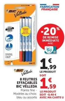 8 FEUTRES EFFAÇABLES BIC VELLEDA