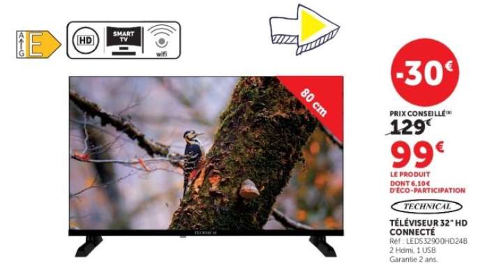 TÉLÉVISEUR 32" HD CONNECTÉ