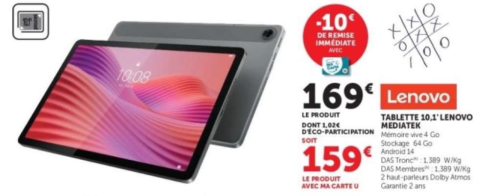 LENOVO TABLETTE 10,1" LENOVO MEDIATEK