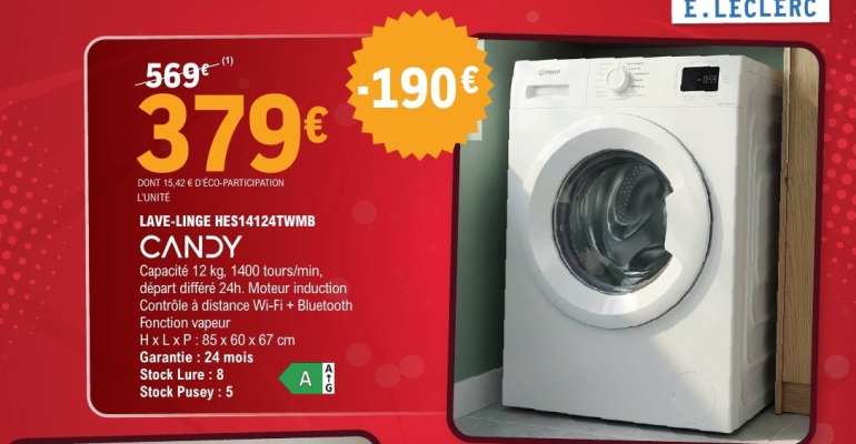 LAVE-LINGE HES4124TWMB CANDY