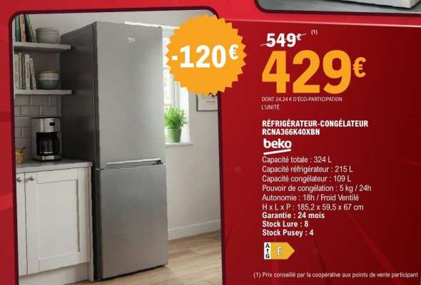 RÉFRIGÉRATEUR-CONGÉLATEUR RCHA366K40XBN