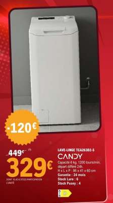 LAVE-LINGE TCA263D2-S CANDY