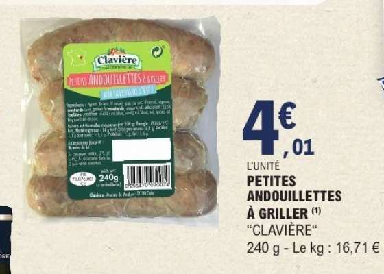 PETITES ANDOUILLETTES À GRILLER "CLAVIÈRE"