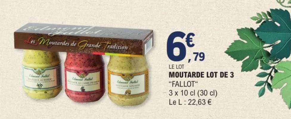 MOUTARDE LOT DE 3 "FALLOT"