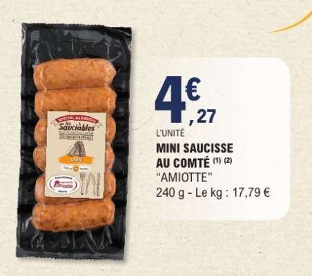 MINI SAUCISSE AU COMTÉ