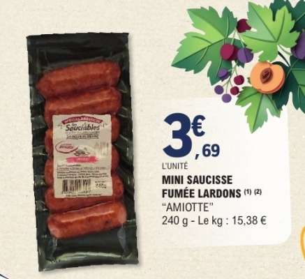 MINI SAUCISSE FUMÉE LARDONS