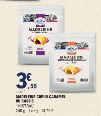 MADELEINE COEUR CARAMEL OU CASSIS
