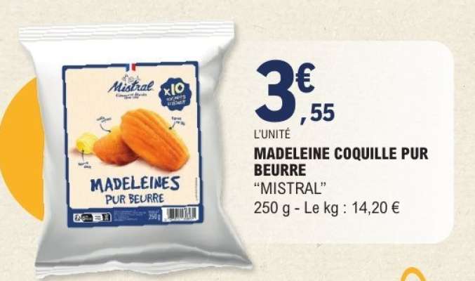 MADELEINE COQUILLE PUR BEURRE