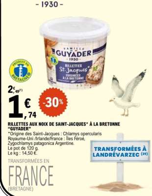 RILLETTES AUX NOIX DE SAINT-JACQUES* À LA BRETONNE "GUYADER"