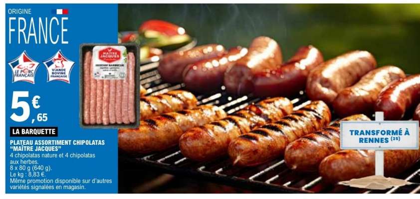 PLATEAU ASSORTIMENT CHIPOLATAS "MAITRE JACQUES"