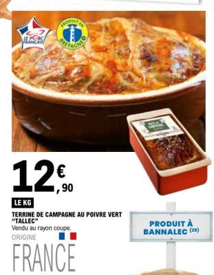 TERRINE DE CAMPAGNE AU POIVRE VERT "TALLEC"