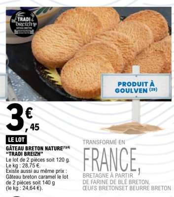 GÂTEAU BRETON NATURE "TRADI BREIZH"